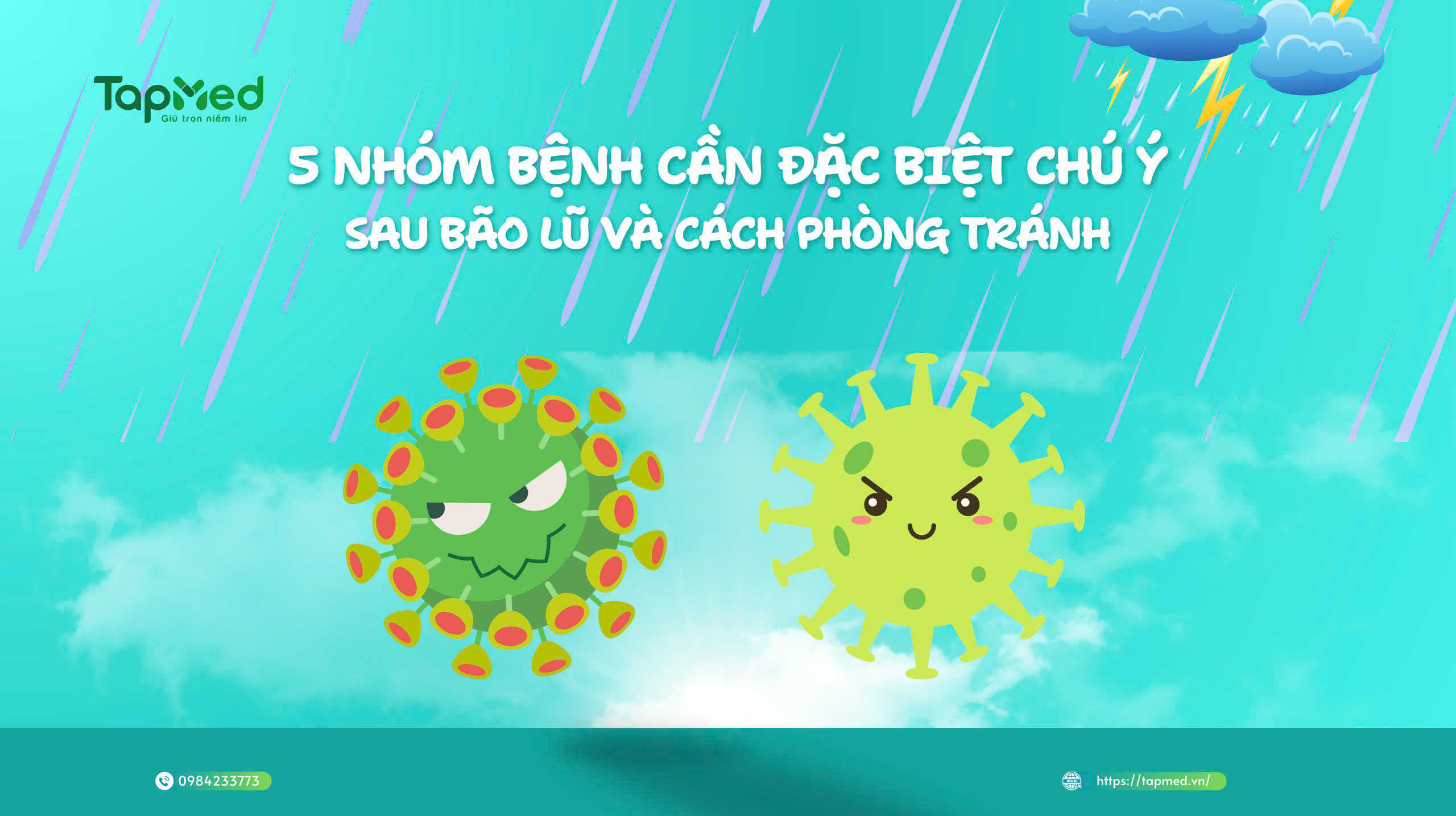 ⛈️5 nhóm bệnh cần đặc biệt chú ý sau bão lũ và cách phòng tránh